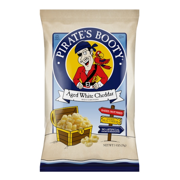 Pirates Booty Pirate's Booty Aged White Cheddar Cheese Puffs 1 oz. Bag, PK24 81660104 - main